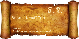 Brecz Urbána névjegykártya